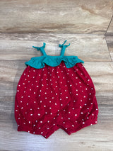 Children's Place Strawberry Shortie Romper Red sz 0-3m