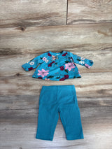 Carter's 2pc Floral Top & Ribbed Pants Set Teal sz Newborn
