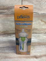 NEW Dr. Brown's Options+ Wide-Neck Glass Baby Bottle with Level 1 Slow Flow Nipple 9oz