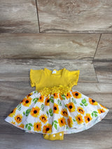 Sunflower Ribbed Bodysuit Dress Yellow sz 12-18m