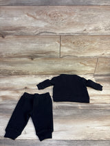 Baby Gap 2pc Quilted Half Zip Sweatshirt Set Black sz 3-6m