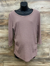 Sonoma Striped Shirt Ribbed Shirt Pink sz Large