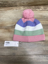 NEW Janie And Jack Striped Pink Pom Beanie Sz 6-12m