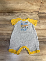 Little Beginnings Embroidered 'Brave Just Like Daddy' Shortie Romper Yellow sz 3-6m