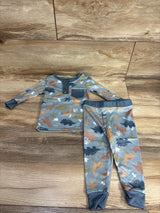 Nicole Miller 2pc Dinosaur Henley Pajama Set Blue sz 12m