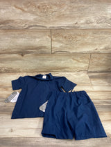 NEW Wonder Nation 2pc Button-Up Shirt & Shorts Set Navy sz 3T