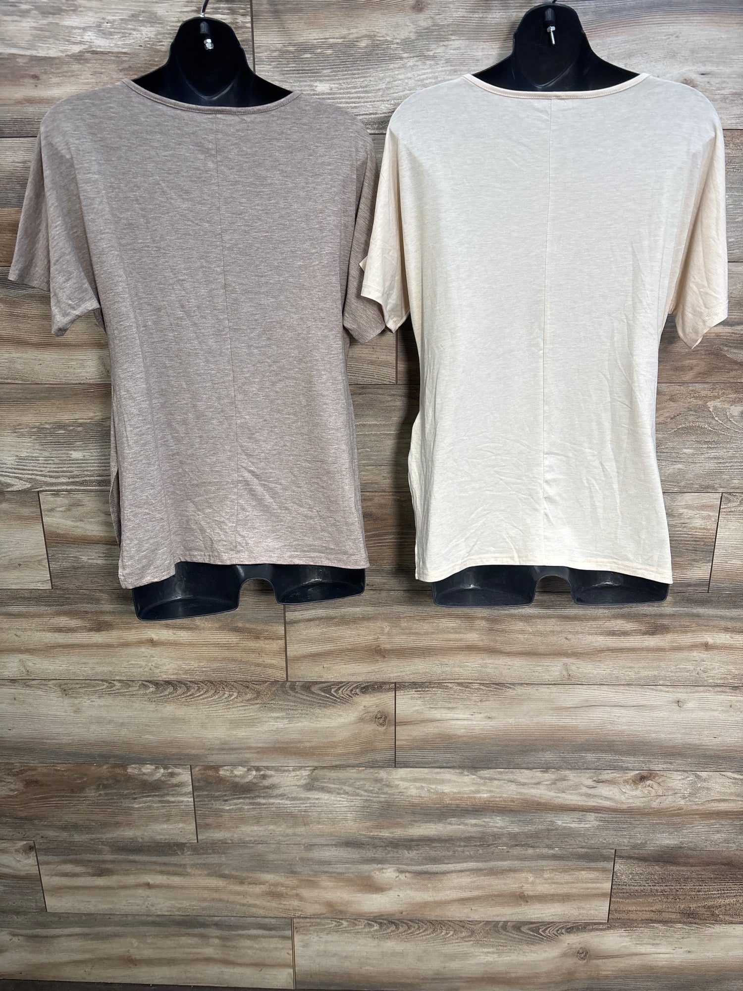 NEW Riyiper Maternity 2pk Side Split Loose Shirt in Beige sz Small