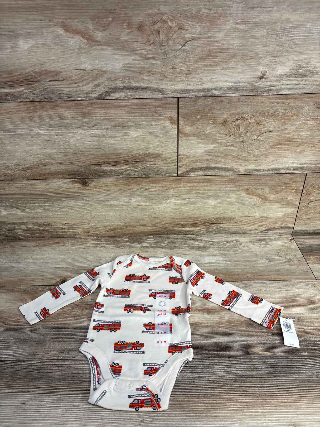 NEW Old Navy Firetruck Bodysuit Cream sz 3-6m