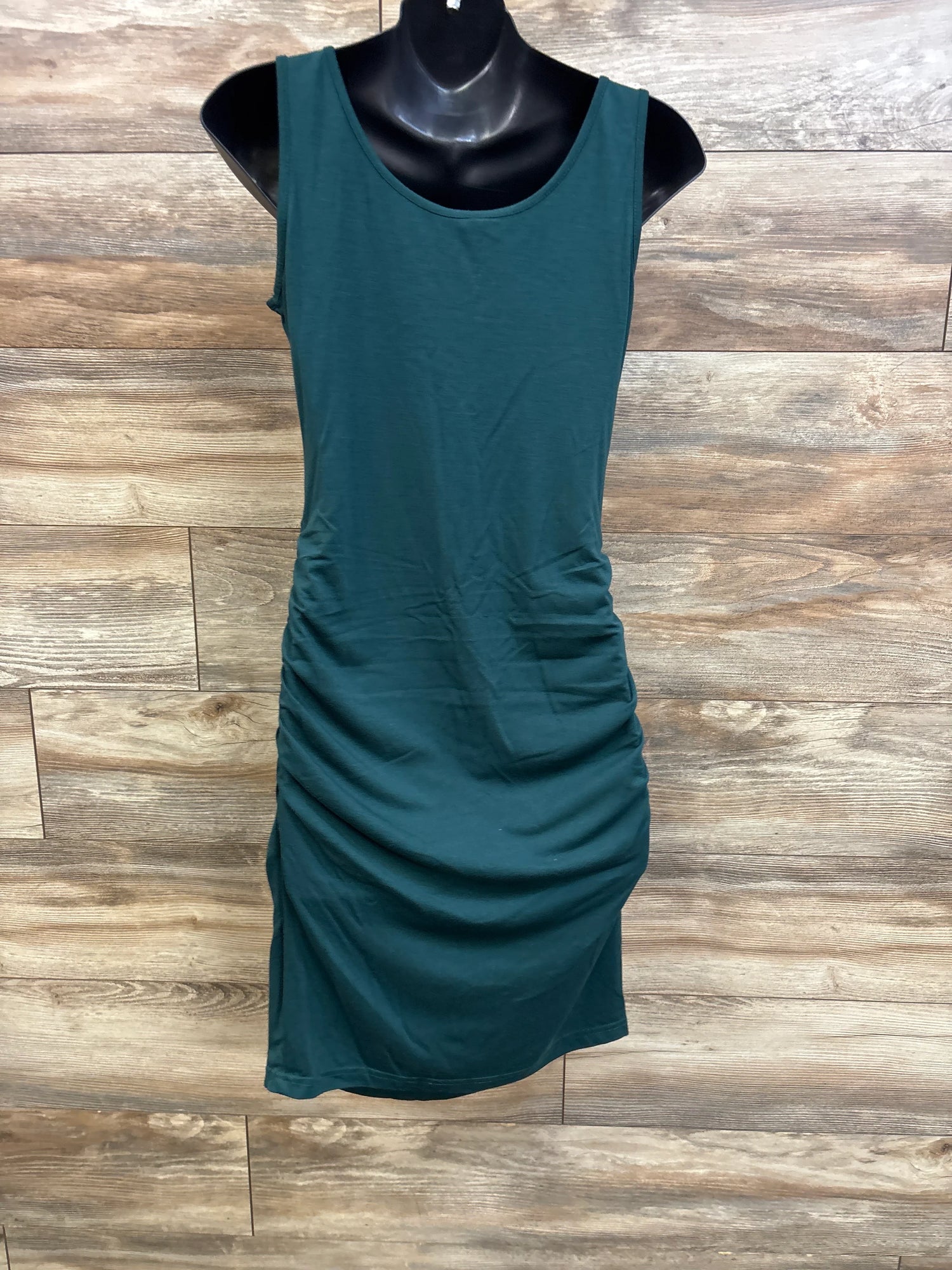 Maternity Tank Ruched Dress Green sz Medium