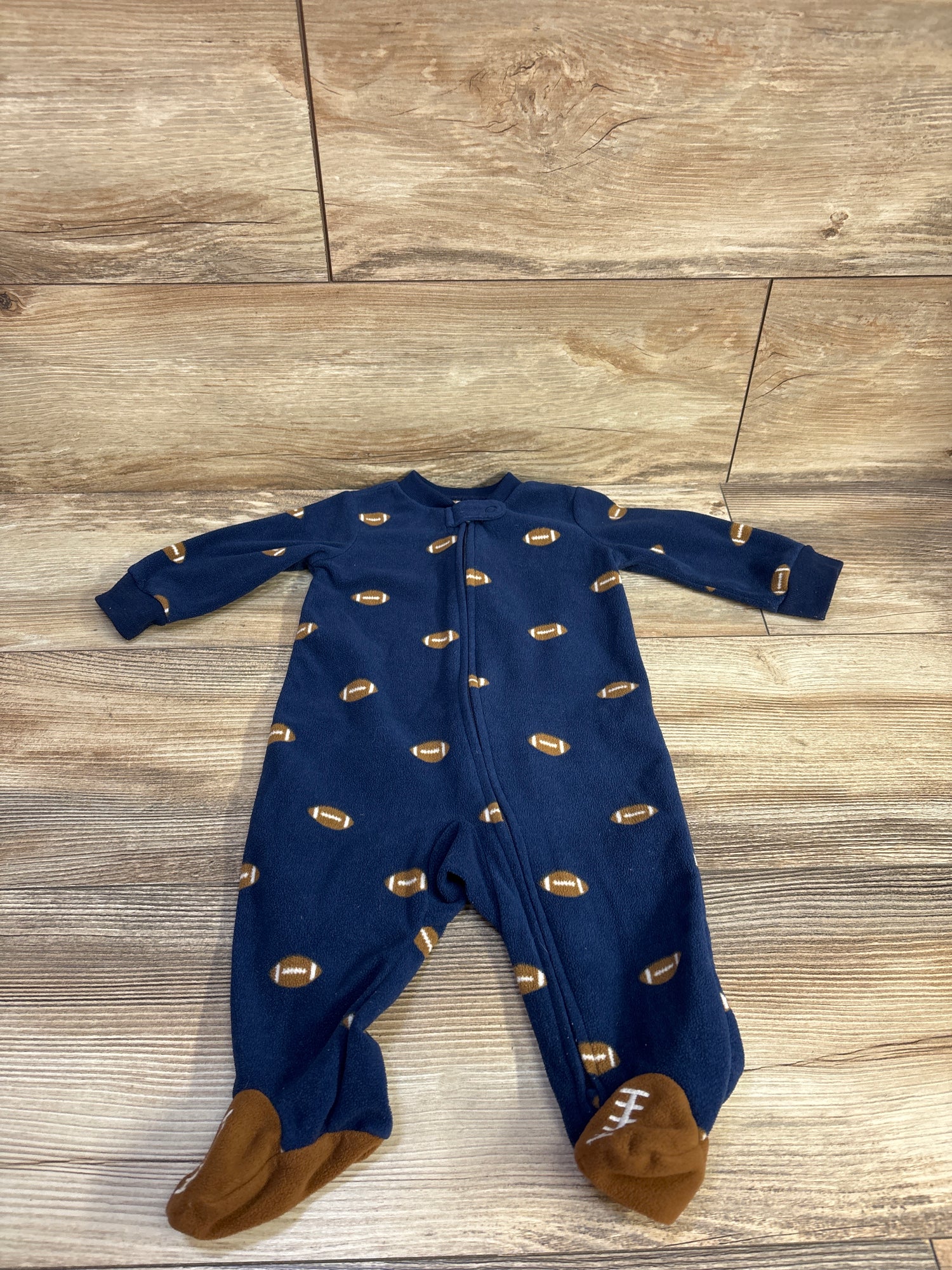Carter's Football Blanket Sleeper Navy sz 6m