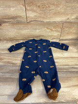 Carter's Football Blanket Sleeper Navy sz 6m