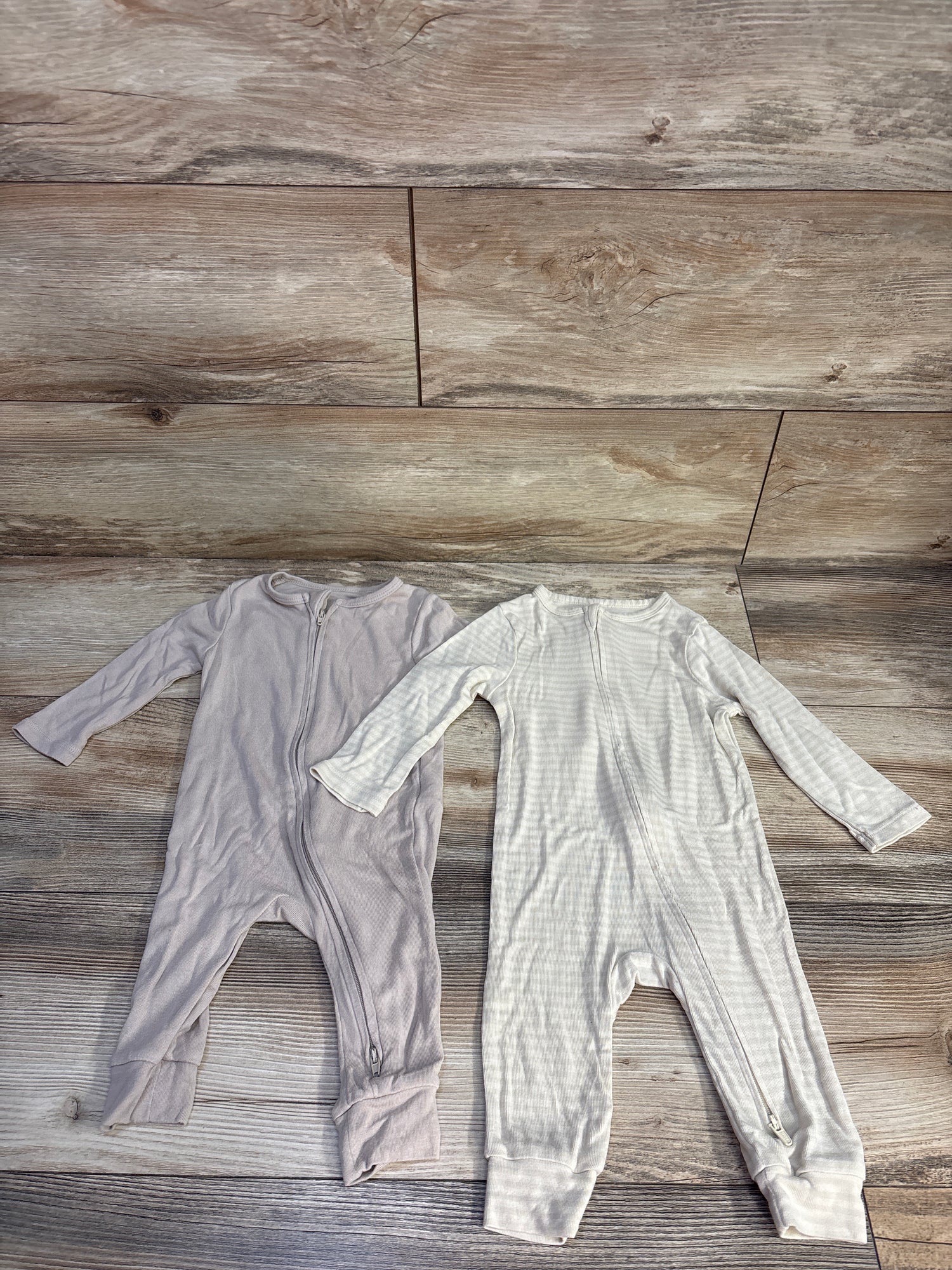 Cloud Island 2pk Soft Modal Footless Sleepers Beige sz 6-9m