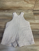 Little Me Embroidered Dog Seersucker Shortalls Brown sz 9m