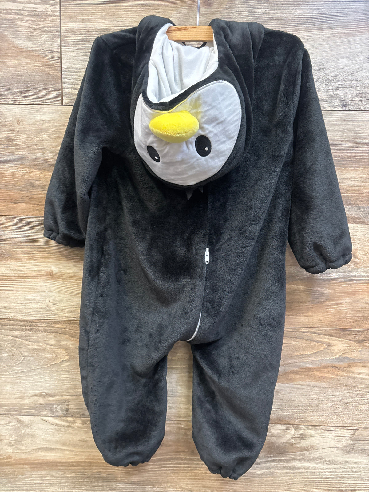 Michley Plush Penguin Hooded Coverall Costume Black sz 3/4T