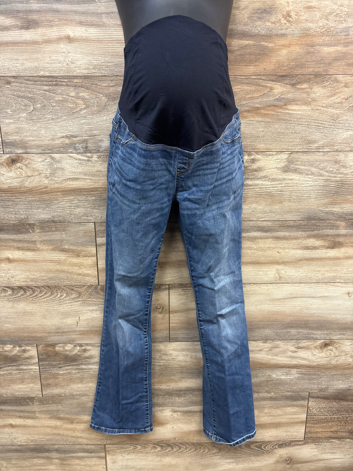 Isabel Maternity Crossover Panel Skinny Bootcut Jeans Blue sz 6/Small