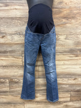 Isabel Maternity Crossover Panel Skinny Bootcut Jeans Blue sz 6/Small
