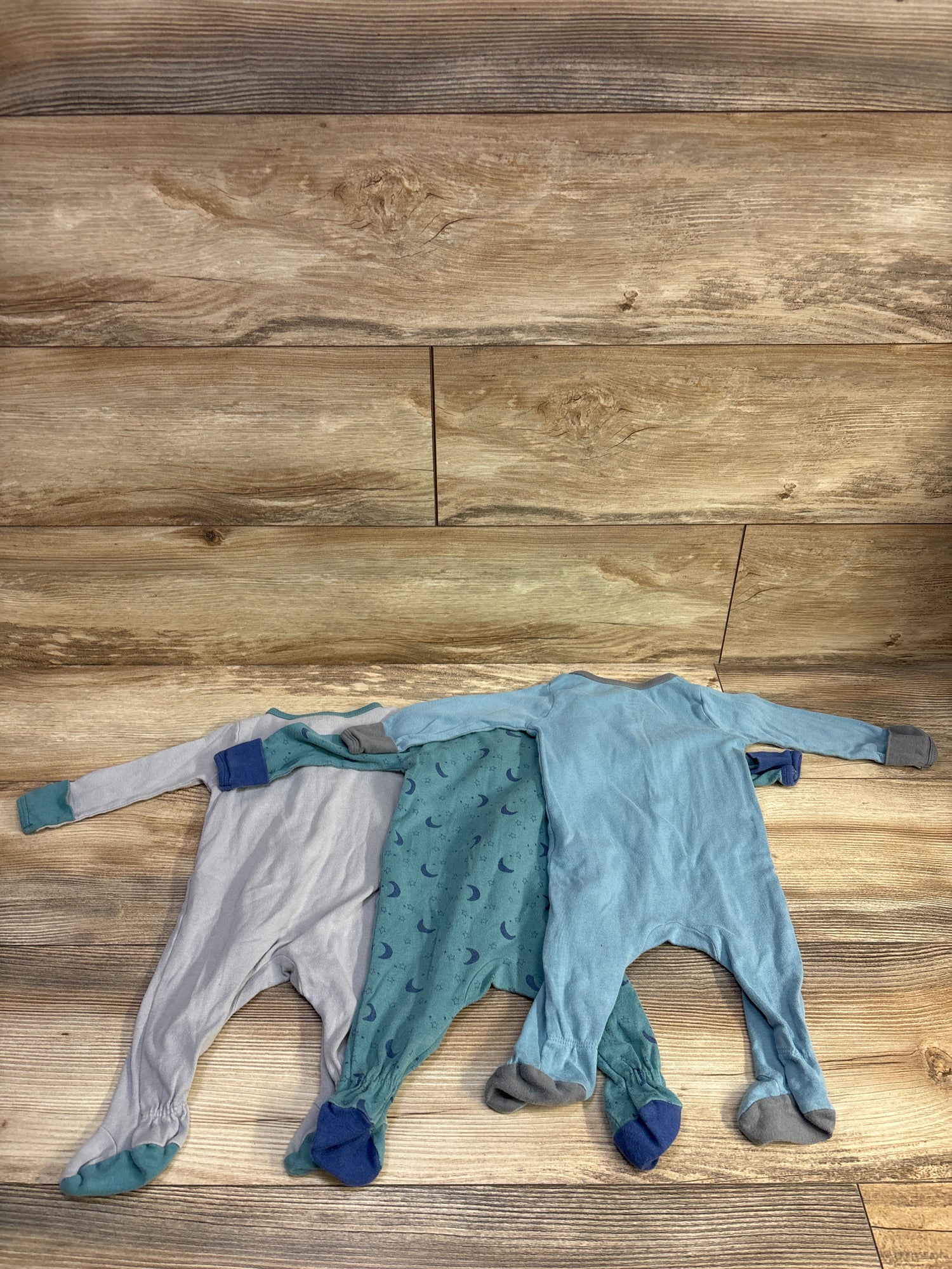 Cloud Island 3pk Sleepers Blue sz 0-3m