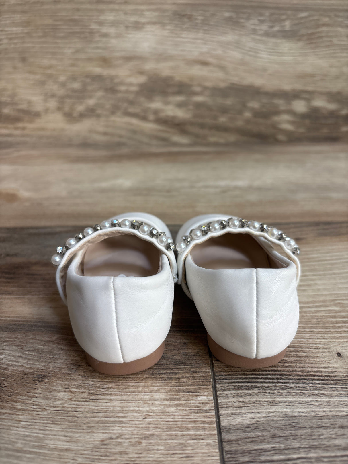 Tip Top Kids Mary Jane Bedazzled Flats White sz 1c