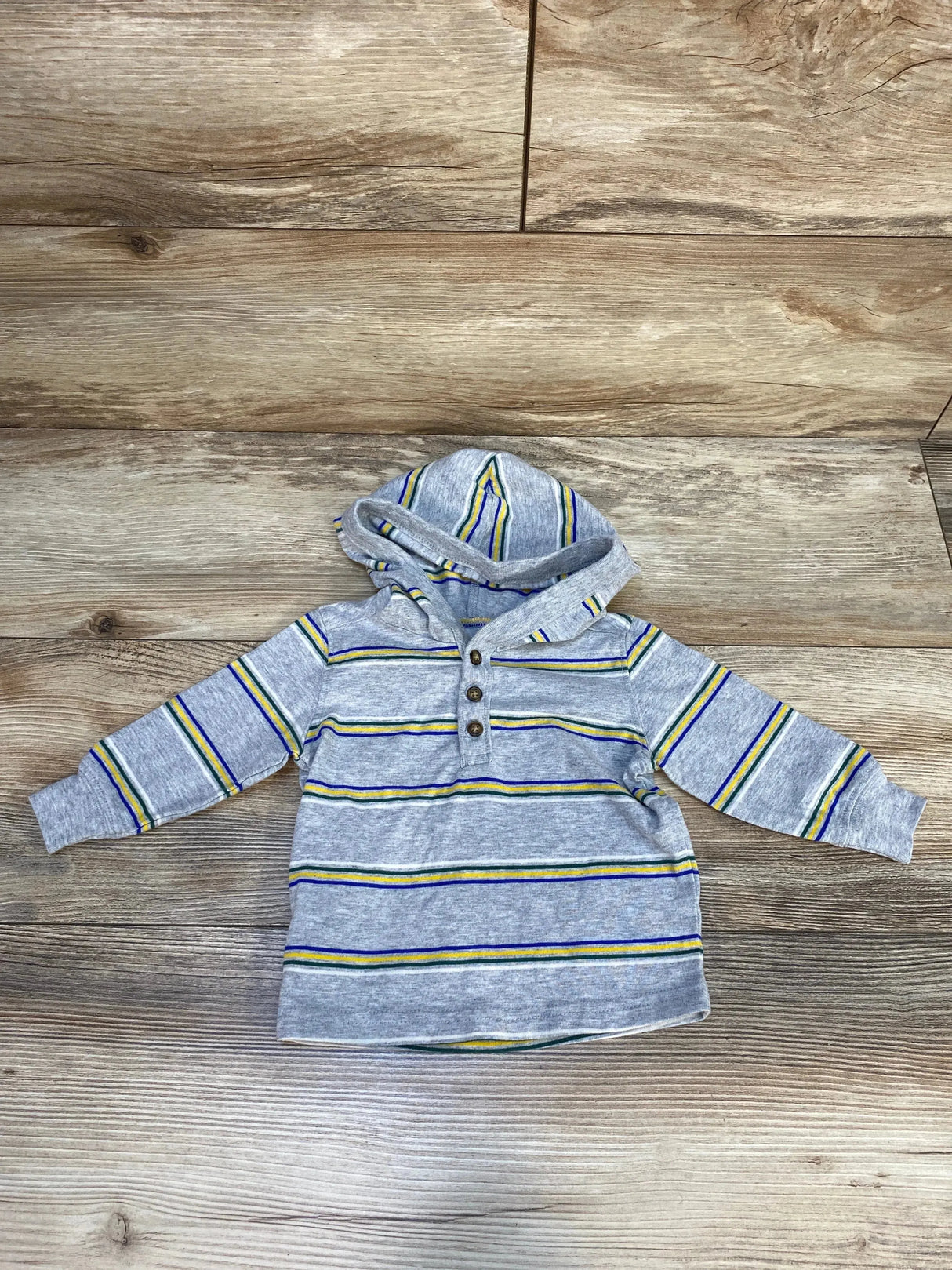 Carter's Hooded Striped Shirt Grey sz 6m