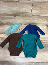 Hanes 5pk Bodysuit Set Light Blue sz 0-6m