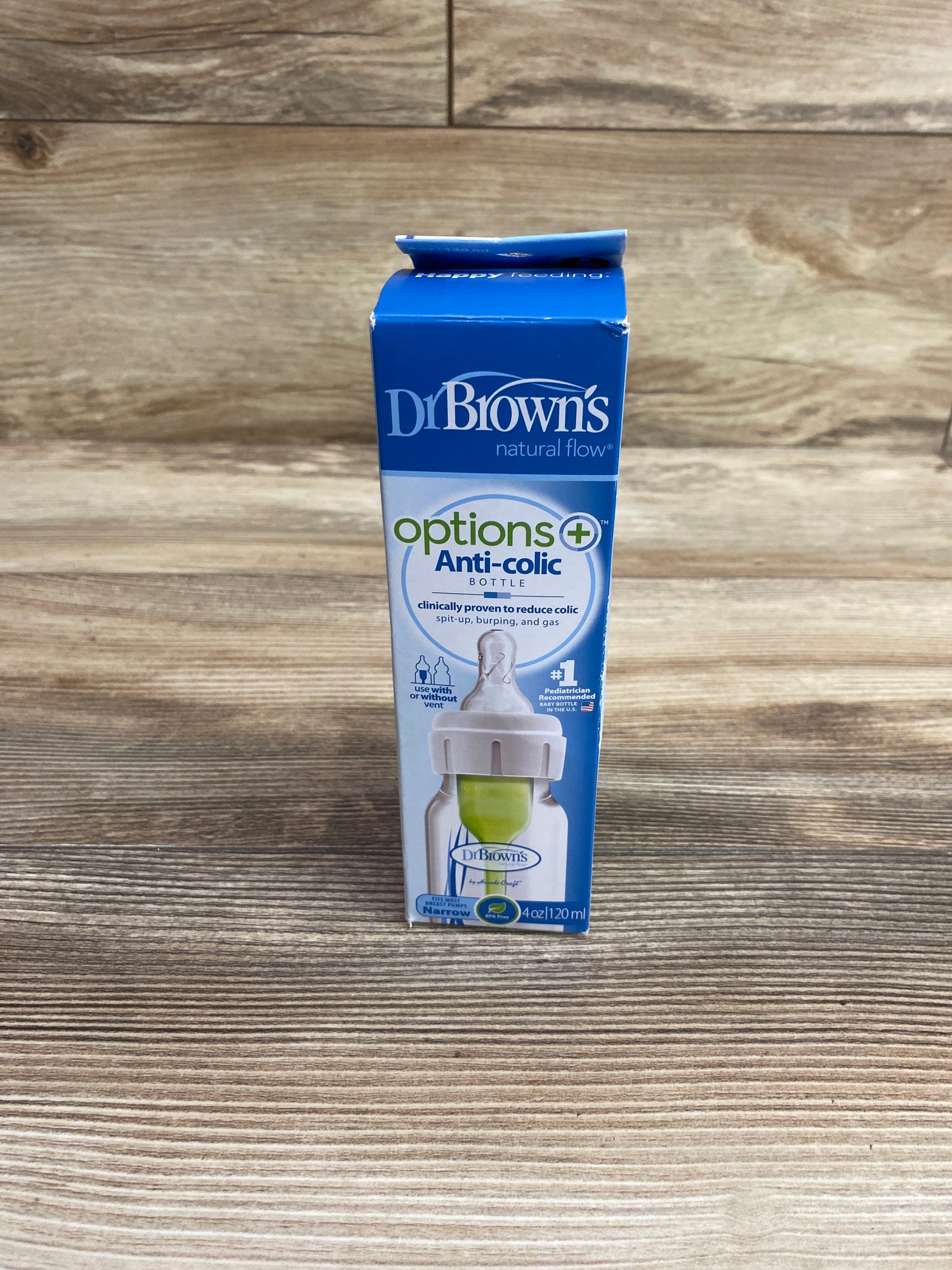 NEW Dr. Brown's Narrow Baby Bottle w/ Level 1 Slow Flow Nipple, 4oz