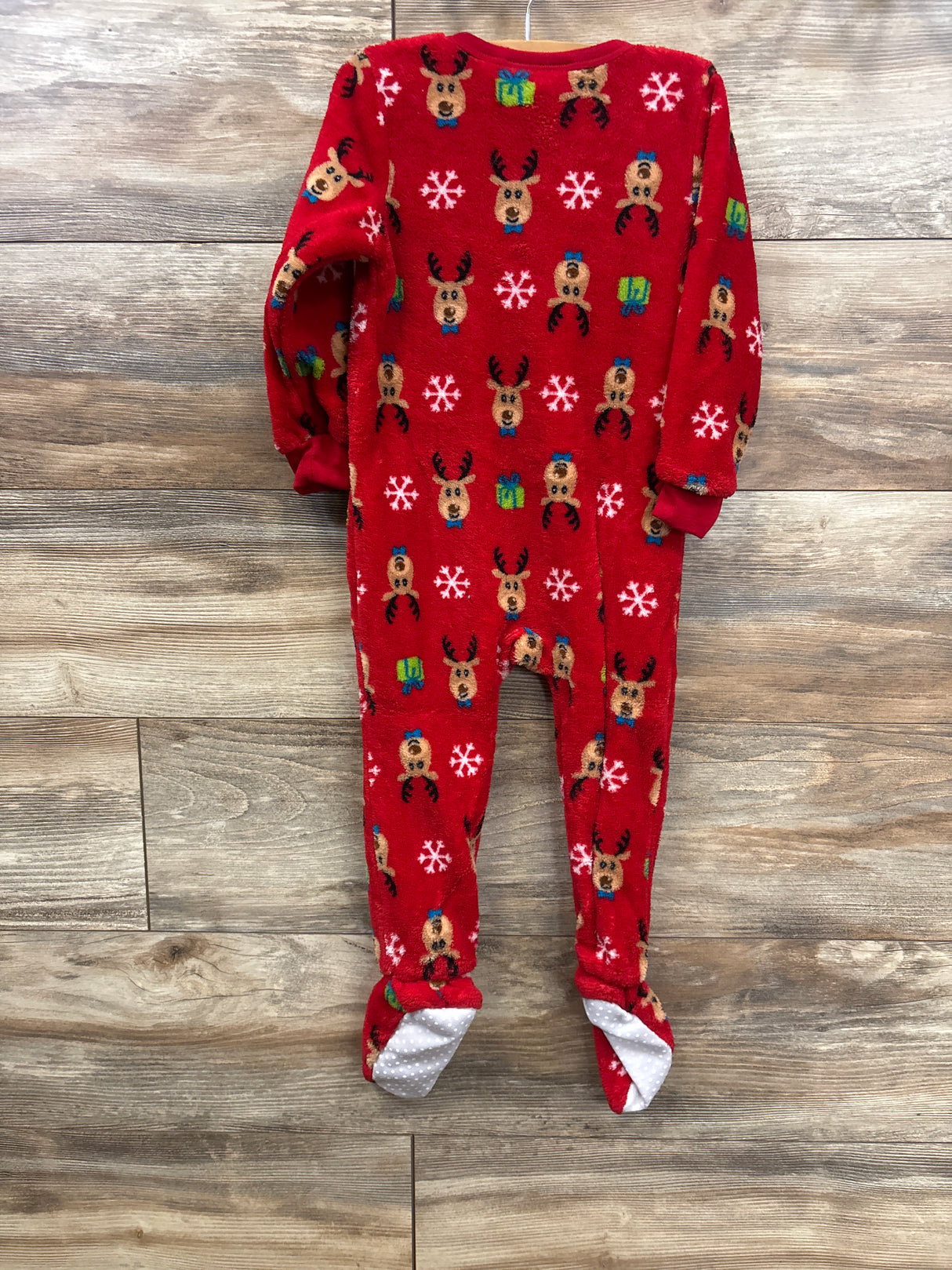 Family PJs Reindeer Plush Blanket Sleeper Red sz 24m