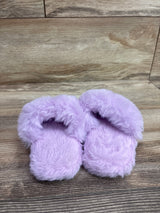 OMG Accessories Pearl Heart Plush Slippers Purple sz 12c