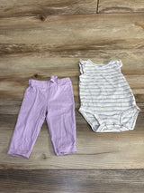 Carter's 2pc Striped Bodysuit & Pants White sz 6m