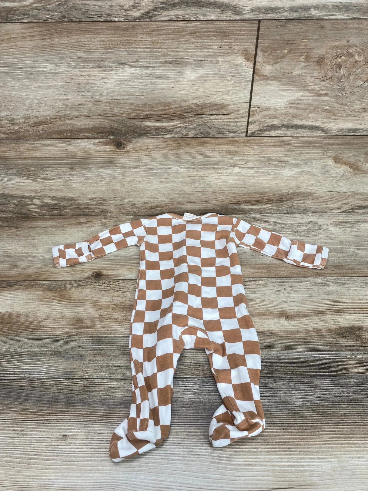 SIIX Brown Stracciatella Checkerboard Footie sz 0-3m