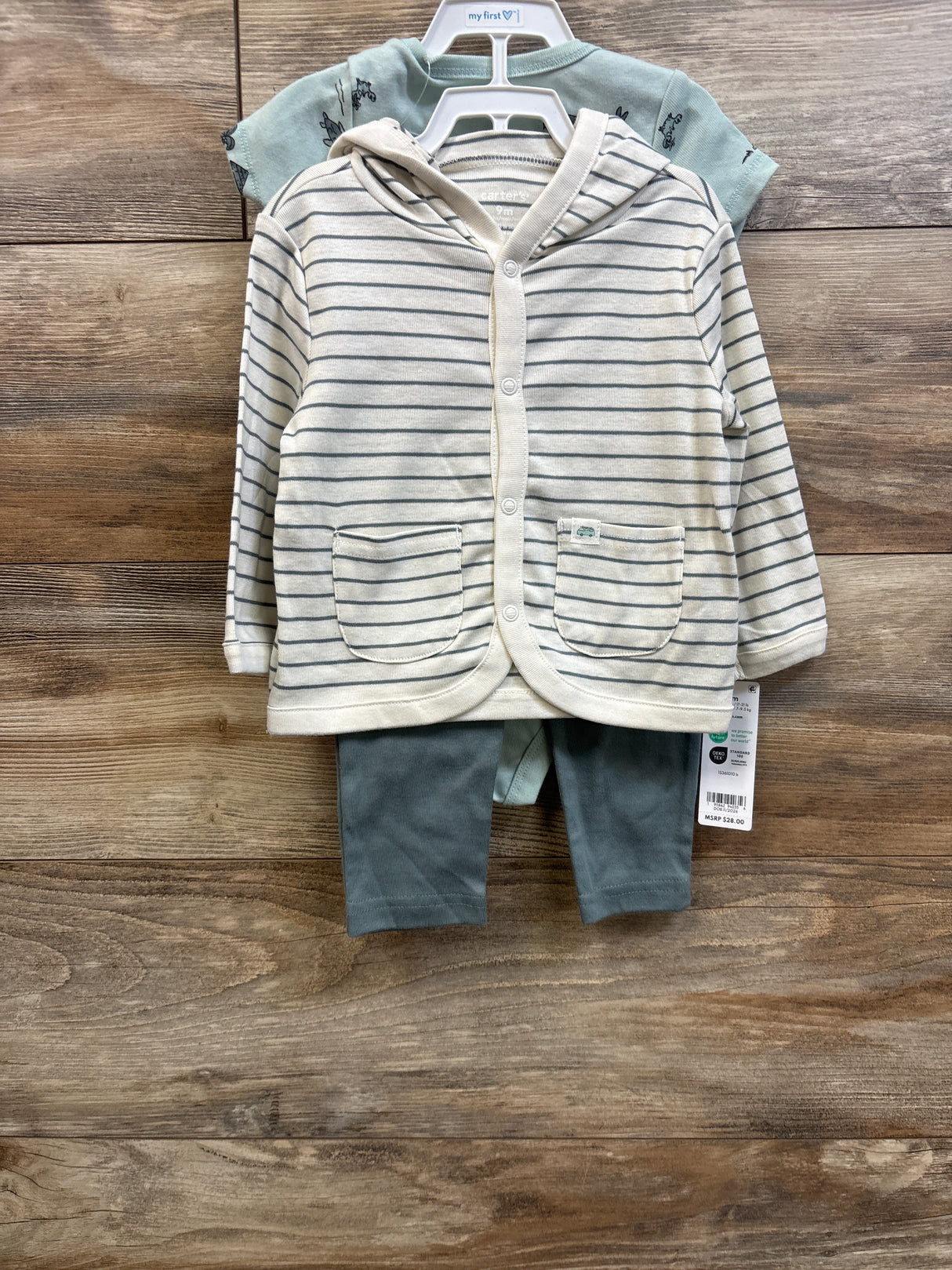NEW Carter's 3pc Jacket, Bodysuit, & Pants Set Blue sz 9m