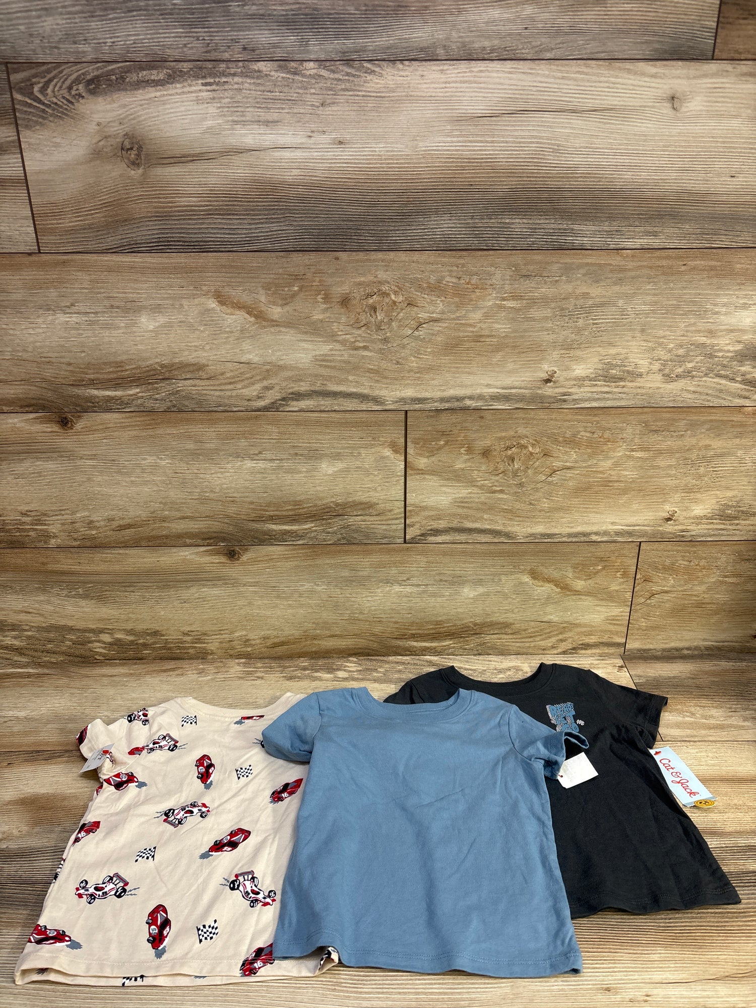 NEW Cat & Jack 3pk Racecar Shirts Blue sz 2T