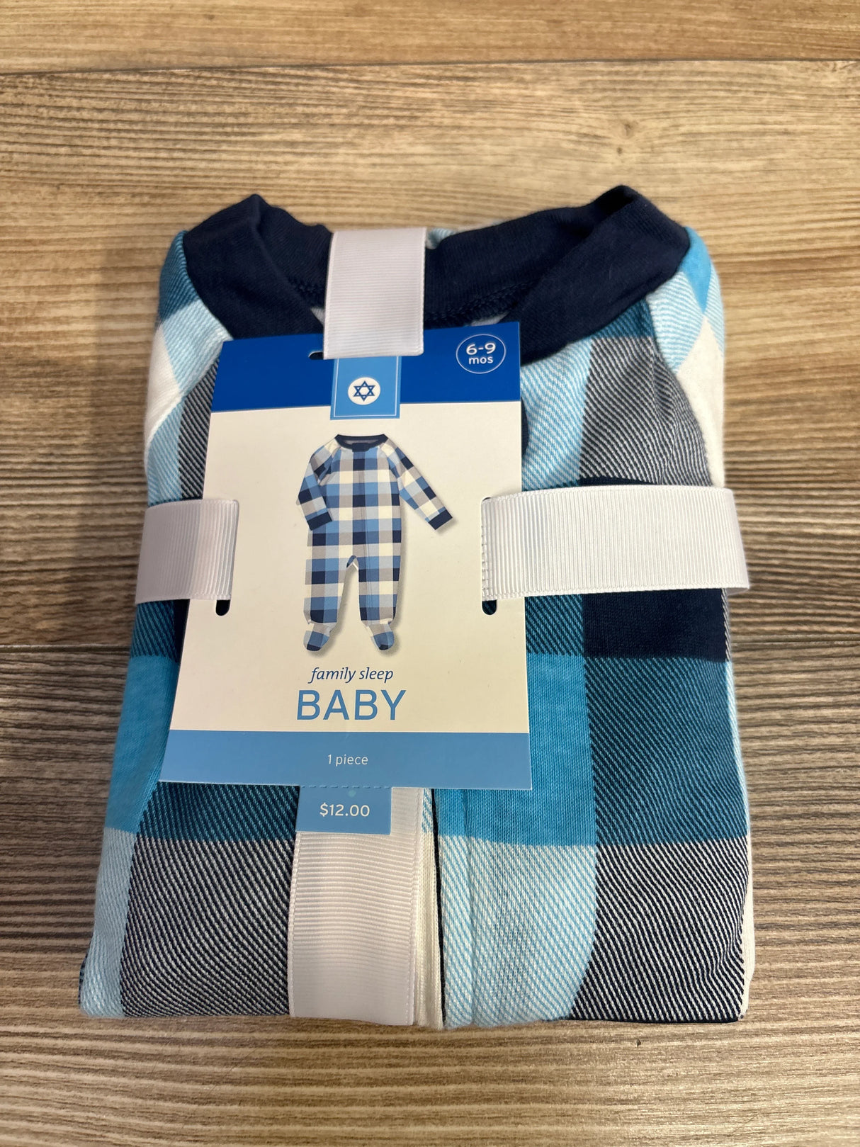 Buffalo Plaid Sleeper Blue sz 6-9m