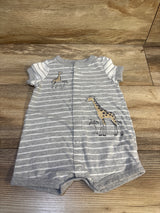 Carter's Striped Giraffe Shortie Romper Grey sz 6m