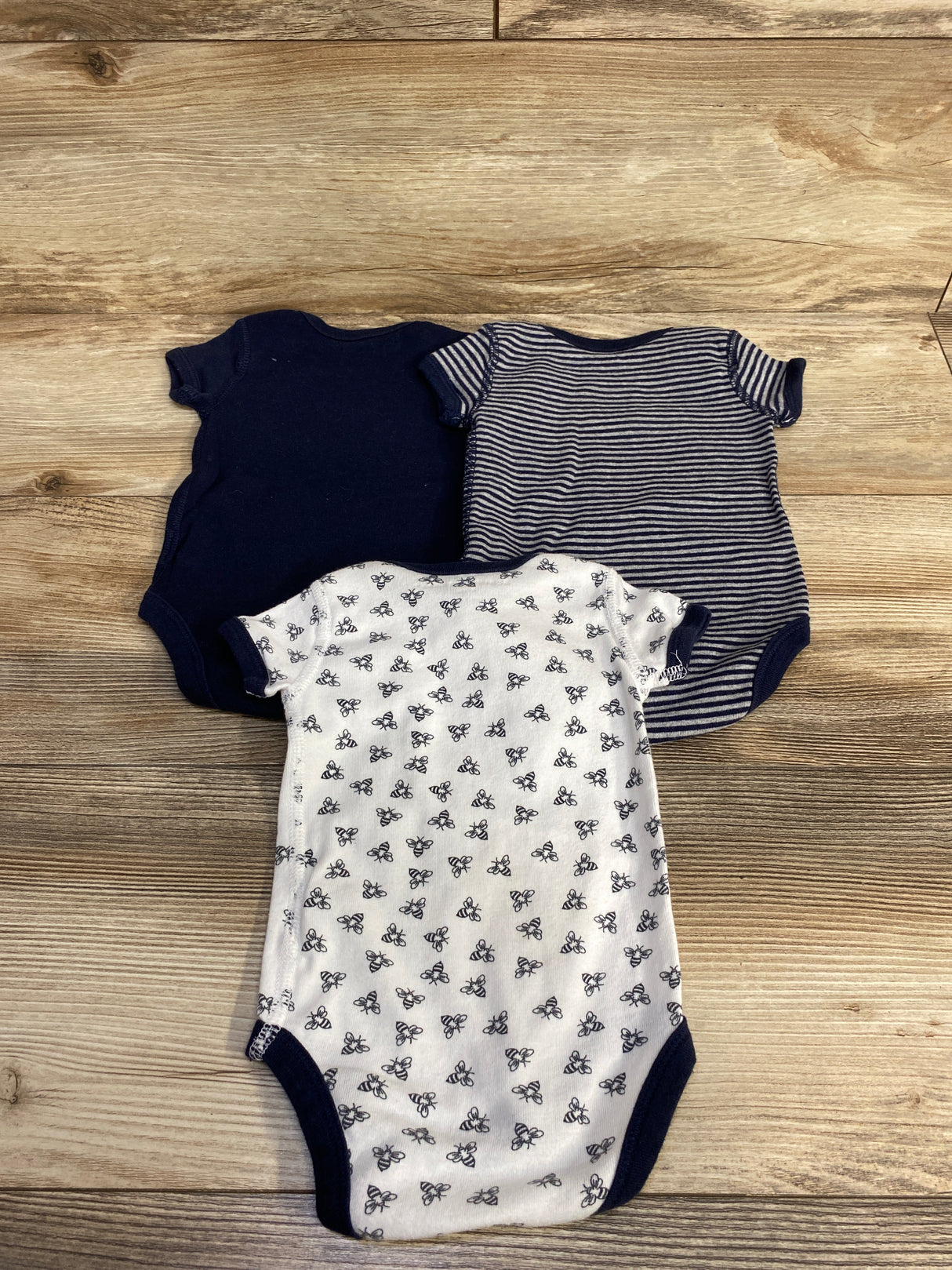 Burt's Bee Baby 3pk Bee Bodysuit Set White sz 0-3m