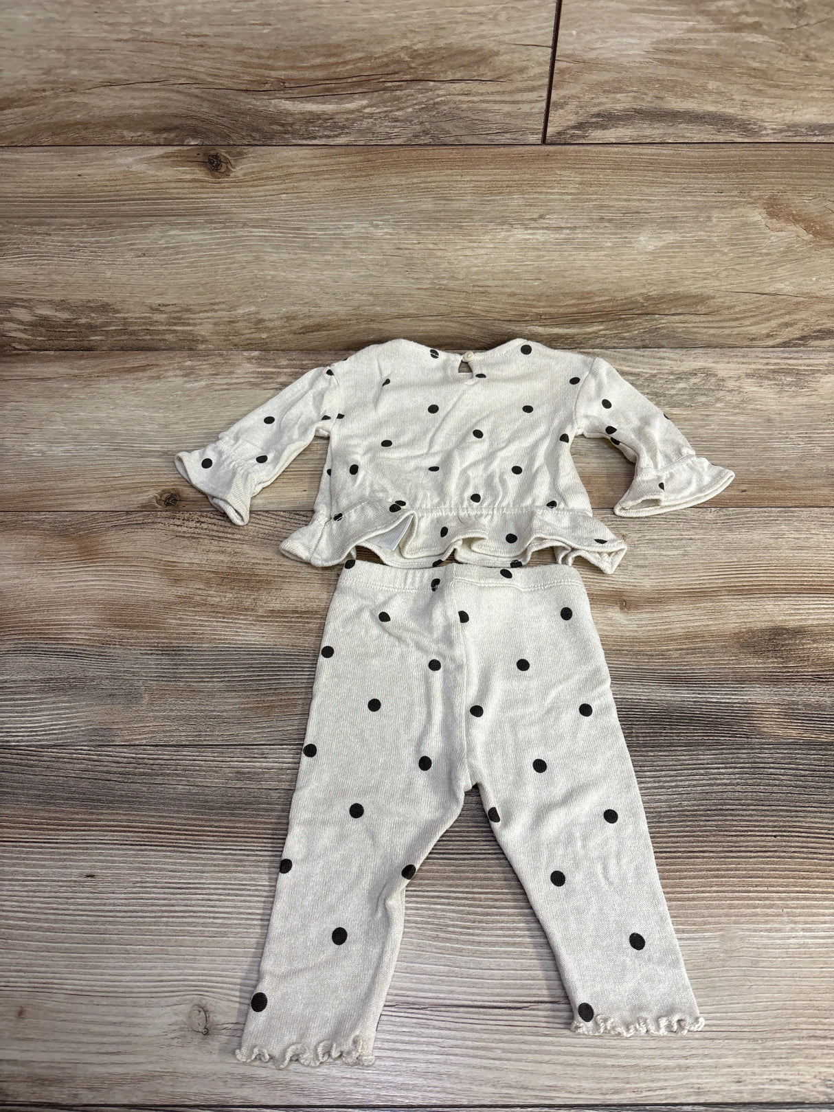 Baby Gap 2pc Polka Dot Shirt & Bottoms Set Cream sz 0-3m