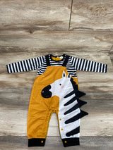 Striped Zebra Coverall Black sz 6-9m