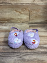 Disney Frozen Anna & Elsa Sherpa Scuff Slippers Purple sz 5/6c