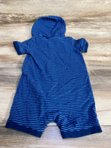 Just One You Striped Hooded Shortie Romper Blue sz 18m