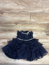 Janie & Jack Dot Tulle Ruffle Dress in Dark Marine sz 3T
