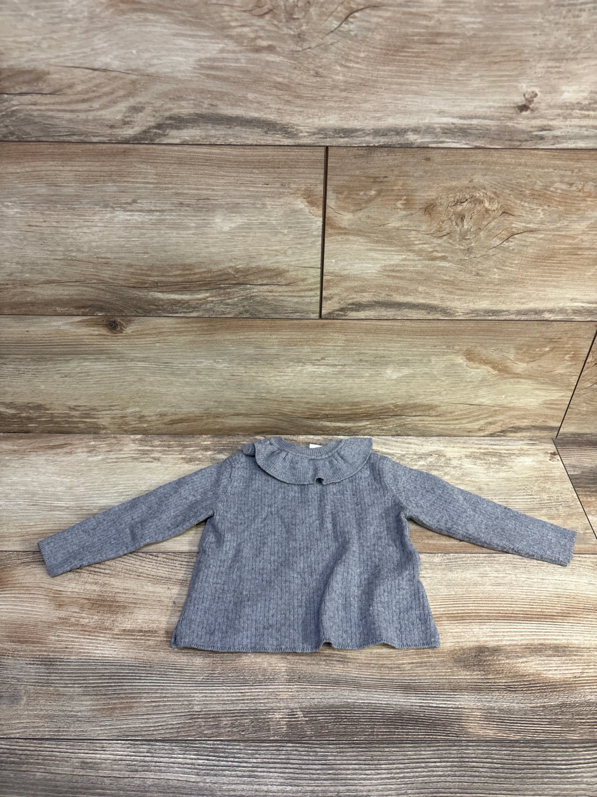 Zara Ruffle Collar Sweater Grey sz 6-9m