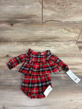 NEW Cat & Jack Plaid Flannel Dress & Bloomers Red sz Newborn
