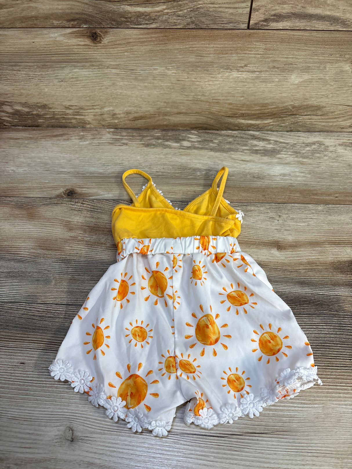Shein Floral Sun Print Shortie Romper Yellow sz 0-6m