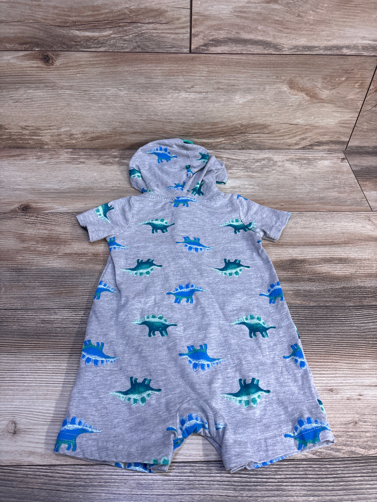 Child Of Mine Hooded Henley Shortie Romper Grey sz 12m