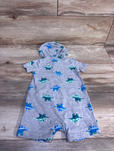 Child Of Mine Hooded Henley Shortie Romper Grey sz 12m