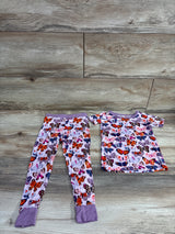 Little Sleepies Butterfly 2pc Bamboo Pajama Set Pink sz 18-24m