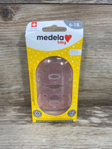 NEW Medela Baby Soft Silicone Pacifier - Pink/Transparent 6-18 Months 2pk