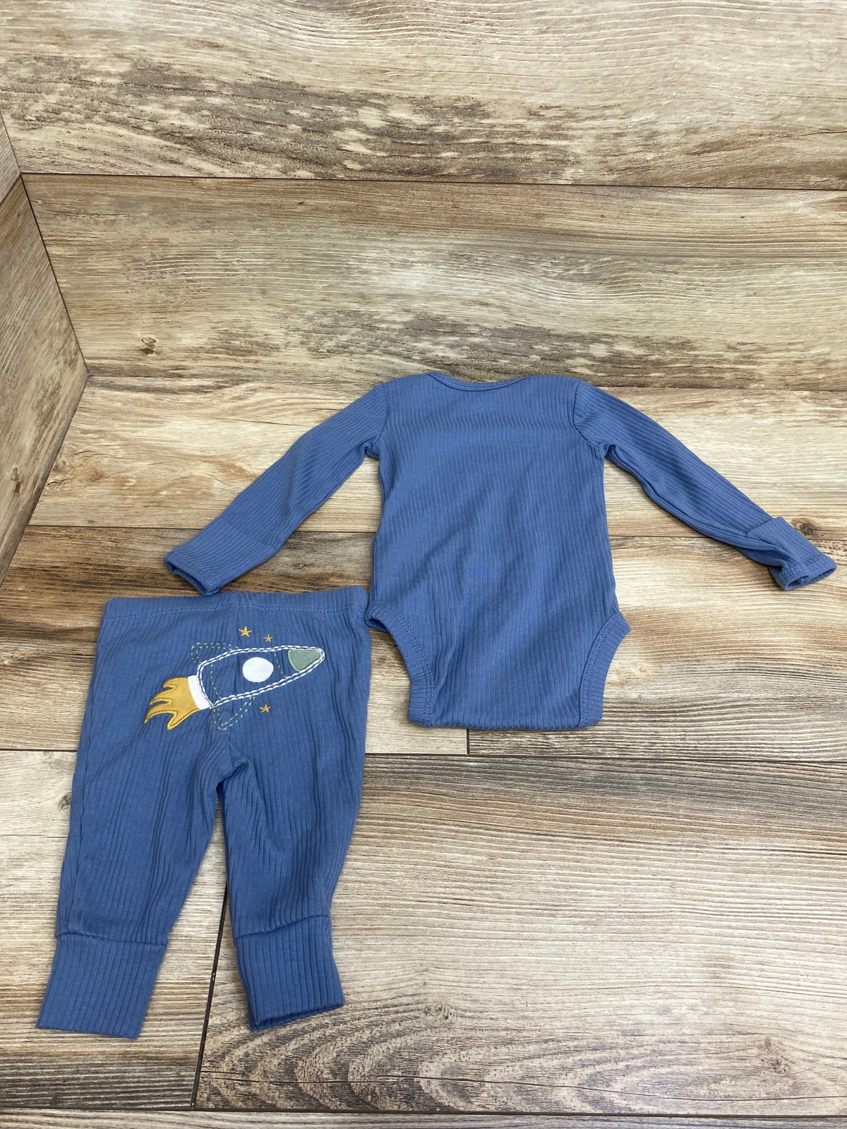 Carter's 2pc Ribbed Long Sleeve Bodysuit & Pants Set Blue sz 3m