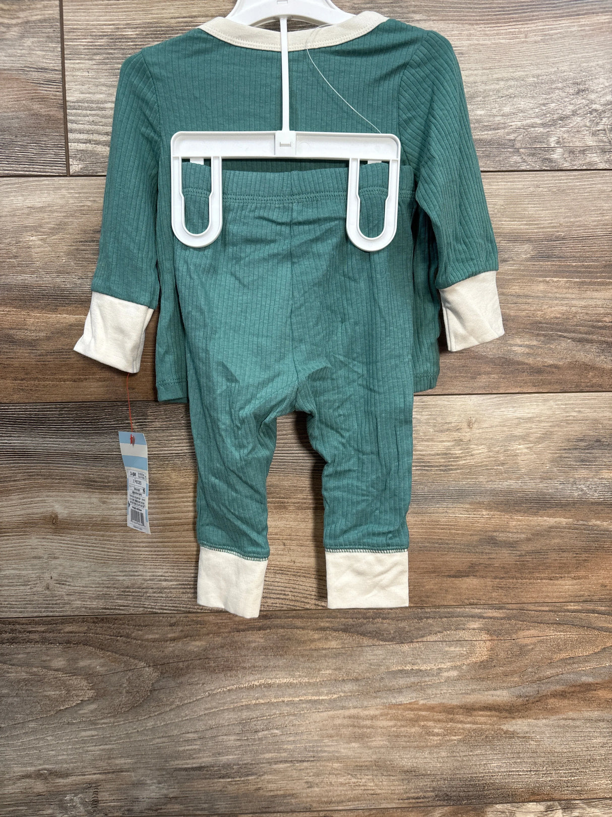 NEW Cat & Jack 2pc Ribbed Shirt & Pants Set Green sz 3-6m