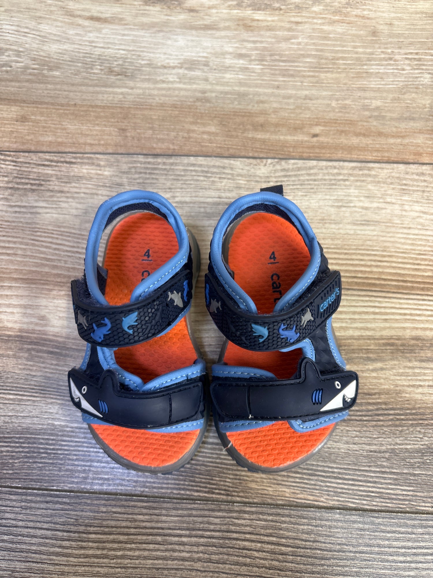 Carter's Todd Shark Sandals Navy sz 4c