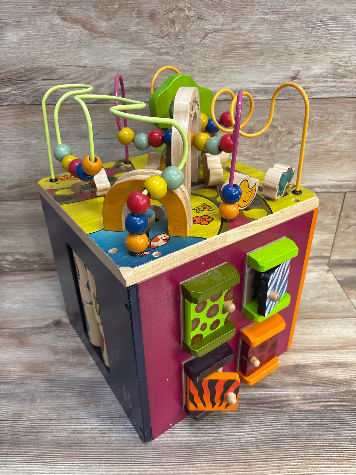 B toys Zany Zoo Wooden Activity Cube